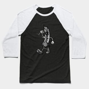 Black and White Walking Sausage Baseball T-Shirt